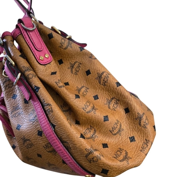 MCM Tan and Pink Shoulder Bag - Picture 3 of 6